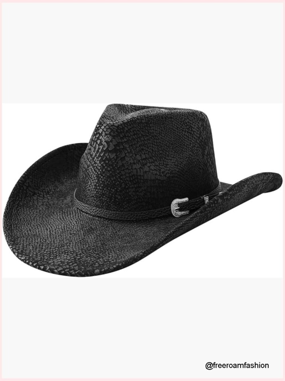 Snakeskin Cowboy Hat with Belt Buckle - Unisex Western Party Rodeo Hat